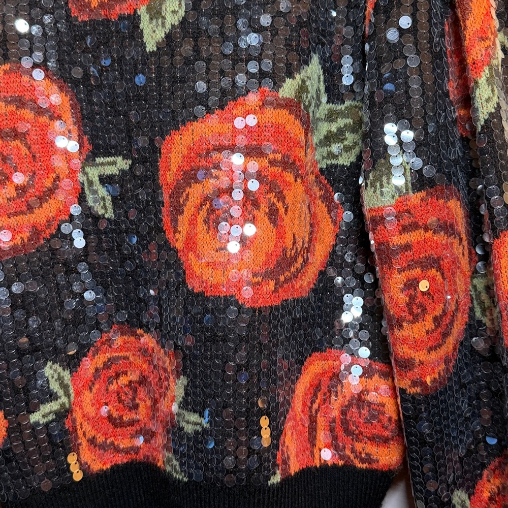 FARM Rio Latin Roses Sequin Knit Cardigan - Picture 10 of 12